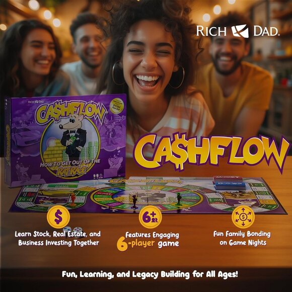 Rich Dad CASHFLOW Board Game, Educational Business & Finance Literacy Game, Ages - Picture 7 of 9